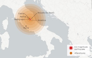 6.2 magnitude Earthquake, Central Italy