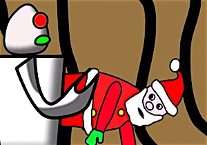 Santa And The Robot Menace, an animated short by Peter Proscia, 2014