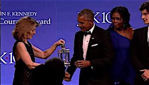Watch President Barack Obama receive Profile in Courage Award from Kenney Center